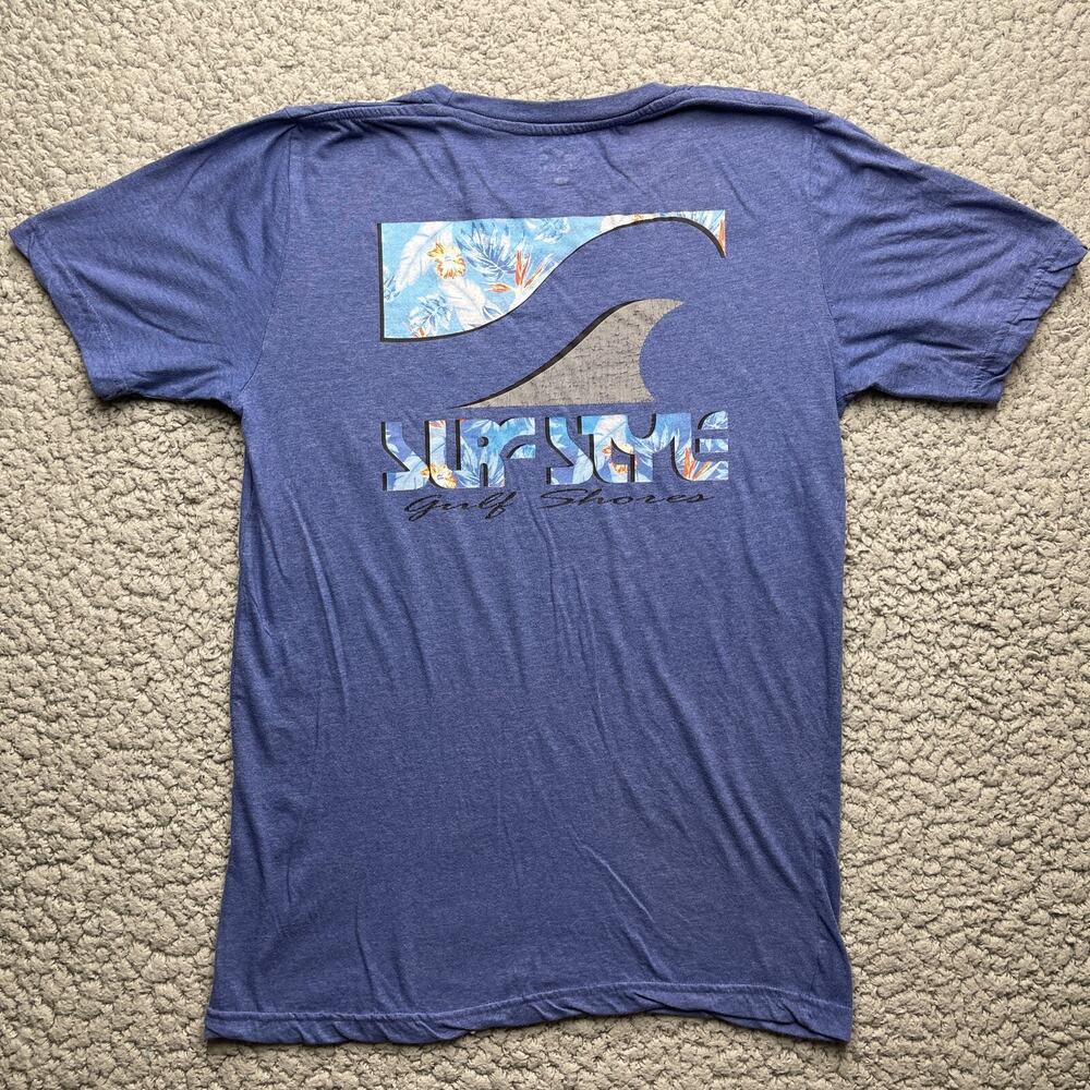 Surf Style Pocket Tee Shirt Mens Medium Blue Short Sleeve Beach Classic Surfer